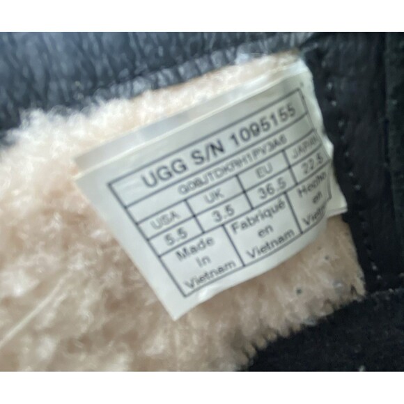 UGG Lorna Boots Womens 5.5 Black Leather Shearling Lined Waterproof - Picture 8 of 13